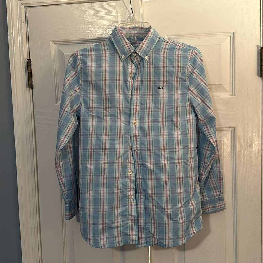 Boys Vineyard Vines Performance Button Down Sz Medium